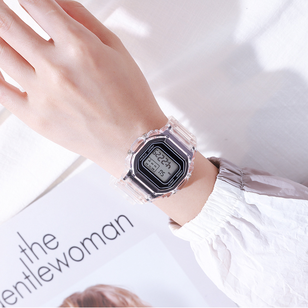 Men Women Watches Casual Transparent Digital Sport Watch Lover's Gift Clock Children Kid Wristwatch