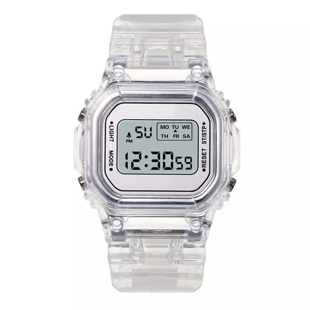 Men Women Watches Casual Transparent Digital Sport Watch Lover's Gift Clock Children Kid Wristwatch