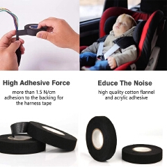 15M Heat-resistant Flame Retardant Tape Adhesive Cloth Tape For Car Cable Harness Wiring Protection