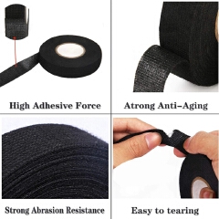 15M Heat-resistant Flame Retardant Tape Adhesive Cloth Tape For Car Cable Harness Wiring Protection