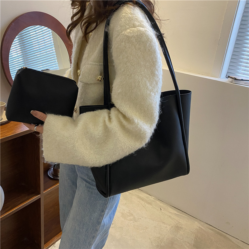 New arrival 2Pcs/set Large Bag Women PU Handbags Fashion Lady Business big Capacity Texture Leather Retro Shoulder Bags Casual Versatile Commuting Tote Bag Vintage Composite Handbag school bags Purse
