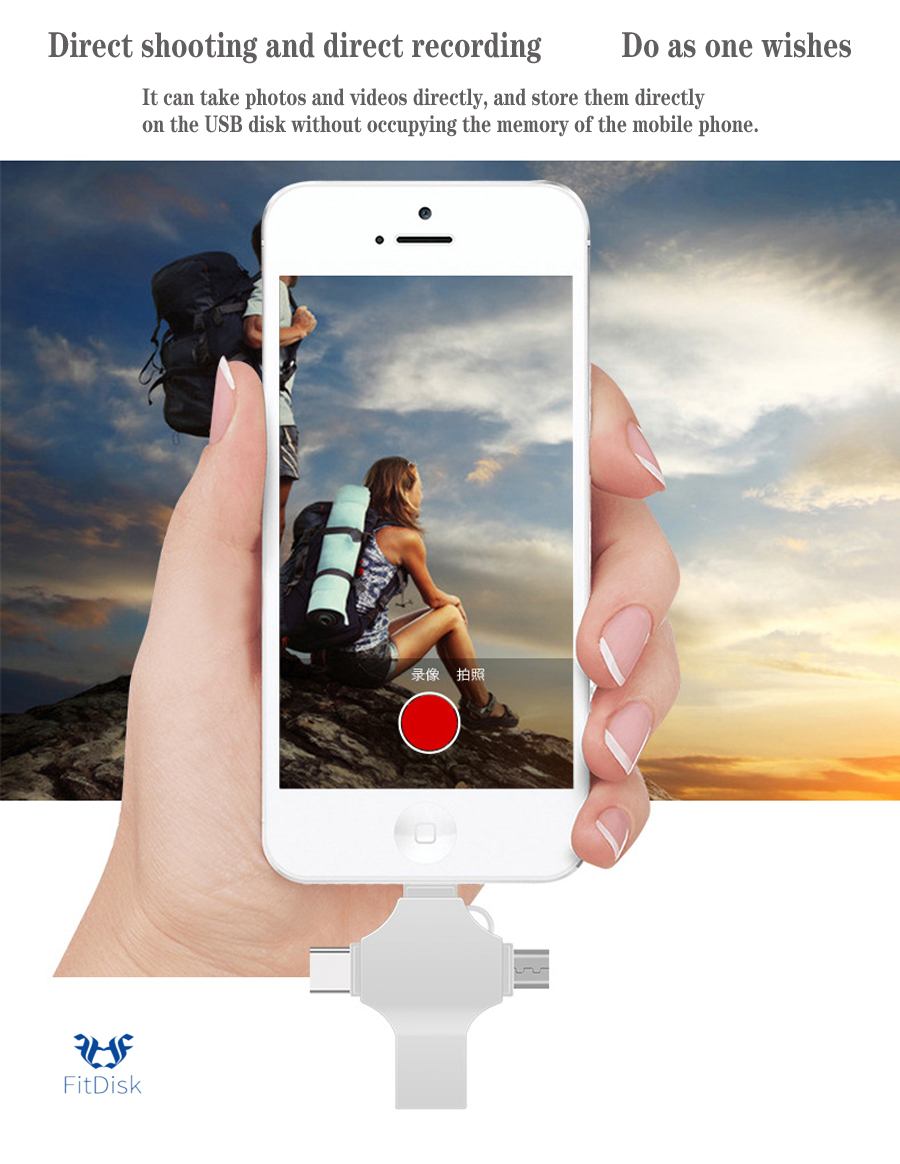 32G 64G 128G USB 3.0 USB Flash Drives Applicable to iphone Android Type-c and computer flash drive Metal Phone flash disk  flashdrives flashdisks pendrive pendrives   Computers & Accessories
