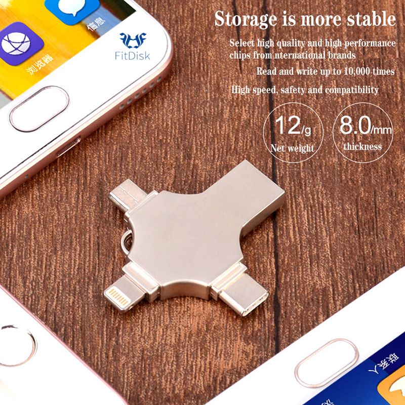 32G 64G 128G USB 3.0 USB Flash Drives Applicable to iphone Android Type-c and computer flash drive Metal Phone flash disk  flashdrives flashdisks pendrive pendrives   Computers & Accessories