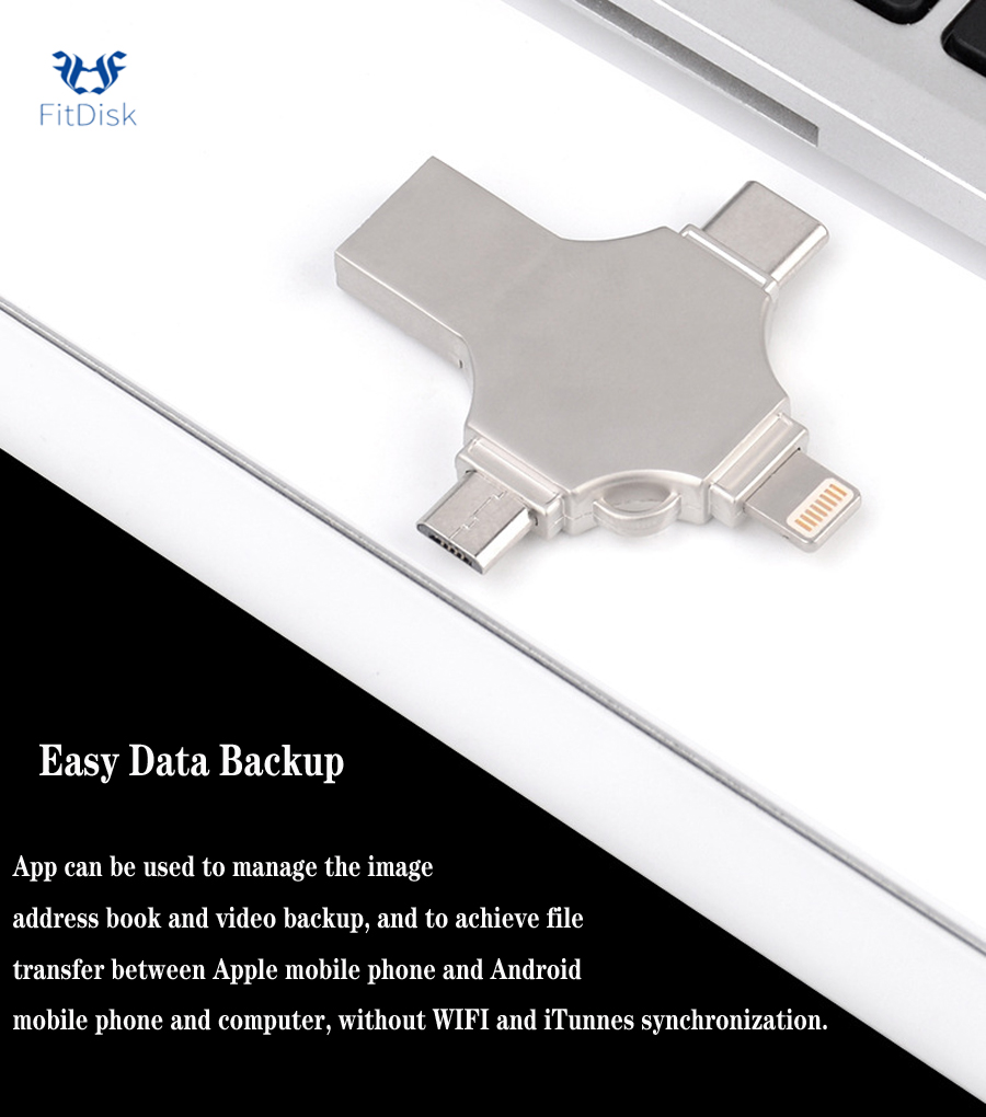 Applicable to iphone Android Type-c 32G 64G 128G USB 3.0 USB Flash Drives flash drive Metal Phone flash disk Computers & Accessories > Data Storage >flashdisk FlashDrive