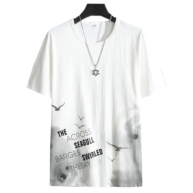 Short sleeve t-shirt men's loose student half sleeve men's fashion brand T-shirts & Polos