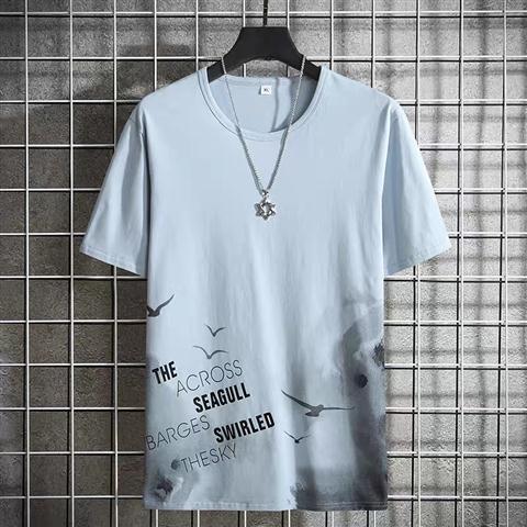 Short sleeve t-shirt men's loose student half sleeve men's fashion brand T-shirts & Polos