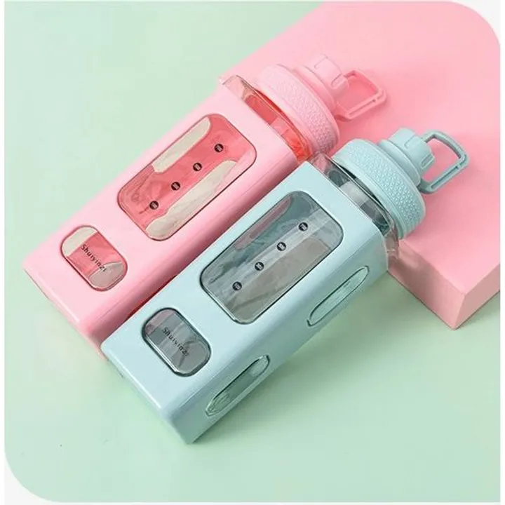 Classy Portable Plastic Water Bottle 800ml kitchen&dining Snap click spill proof lock/lid Beautiful look for daily use