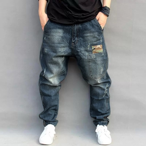2021 New Men Fashion 3 Color Casual Denimts Loose Jeans Pocket Pencil Trousers for Men Plus