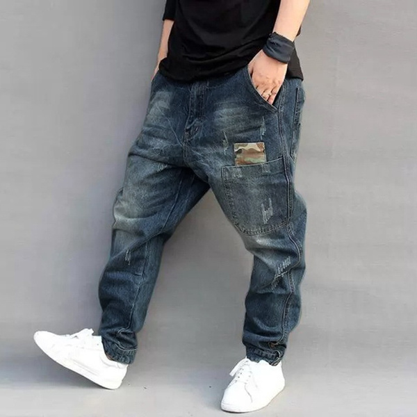 2021 New Men Fashion 3 Color Casual Denimts Loose Jeans Pocket Pencil Trousers for Men Plus