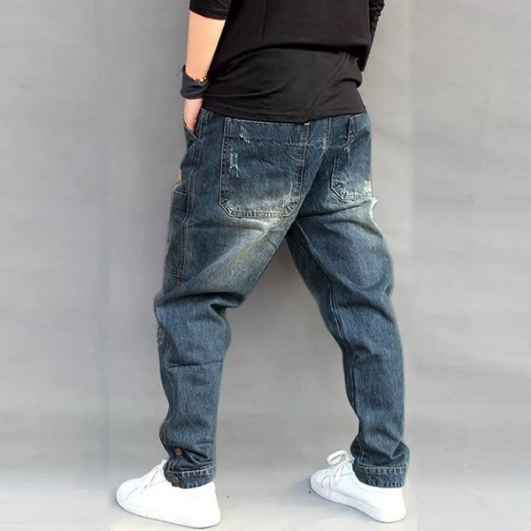 2021 New Men Fashion 3 Color Casual Denimts Loose Jeans Pocket Pencil Trousers for Men Plus