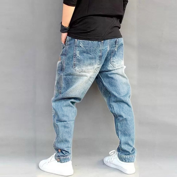 2021 New Men Fashion 3 Color Casual Denimts Loose Jeans Pocket Pencil Trousers for Men Plus