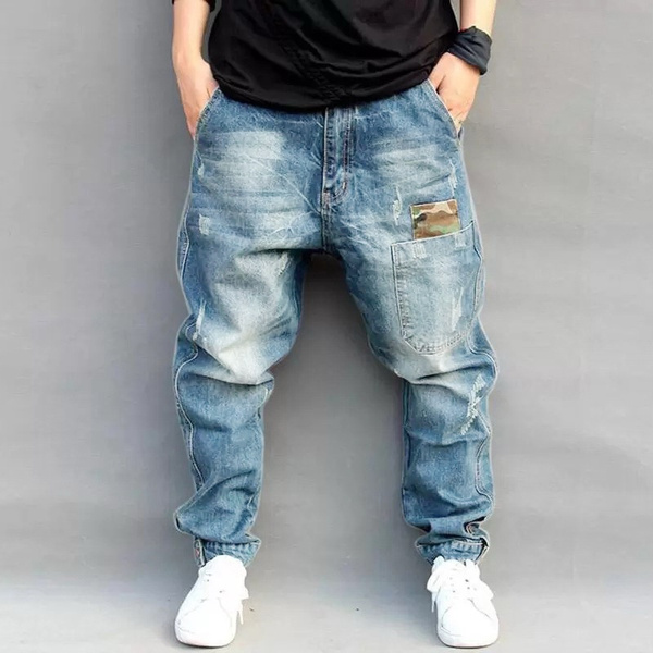 2021 New Men Fashion 3 Color Casual Denimts Loose Jeans Pocket Pencil Trousers for Men Plus