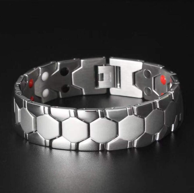 4000 Gauss Men's Magnetic Therapy Slimming Bracelet Gold 4 IN 1 Bracelet Health Energy Bracelet