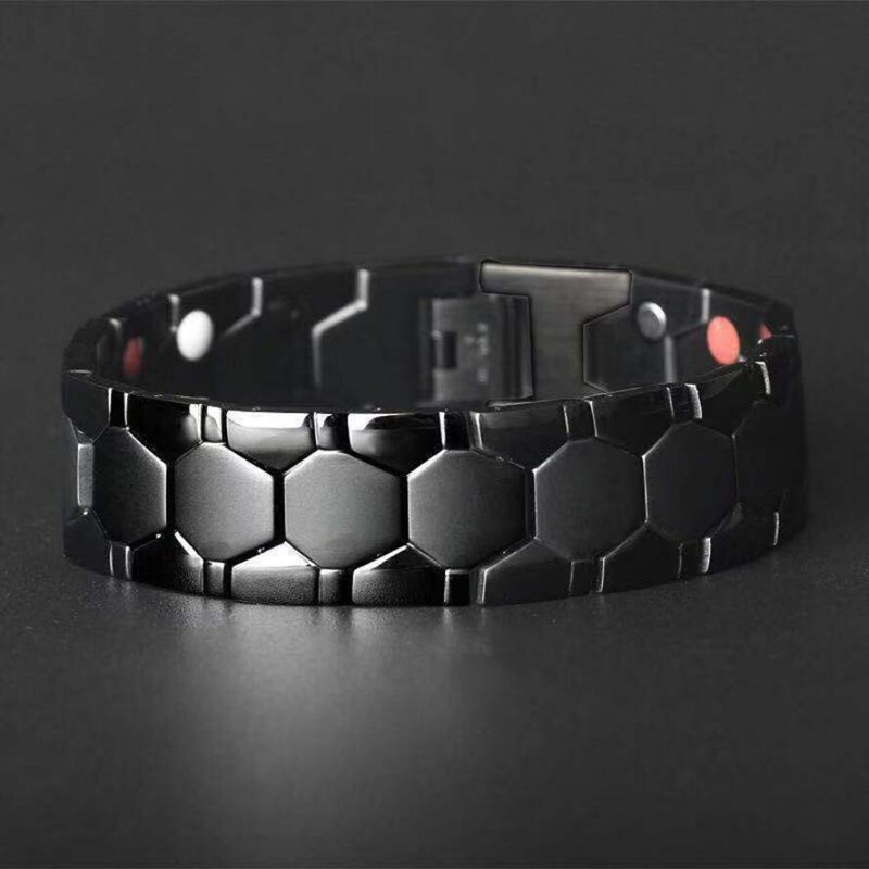 4000 Gauss Men's Magnetic Therapy Slimming Bracelet Gold 4 IN 1 Bracelet Health Energy Bracelet