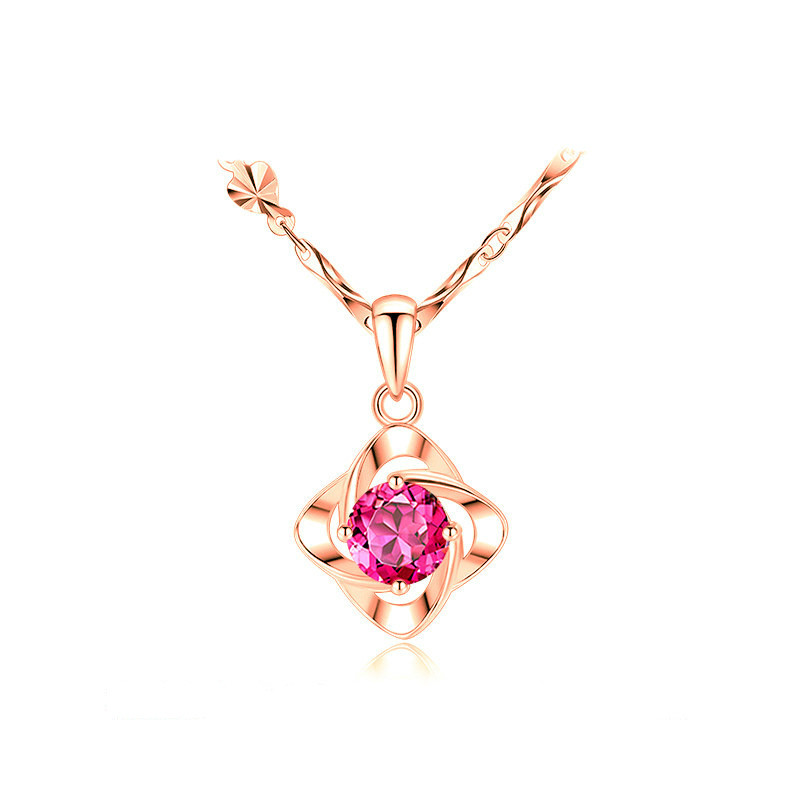 Jewelry Sterling Silver Necklace Pendant Clavicle Chain Necklace Female Four Leaf Clover Pendant