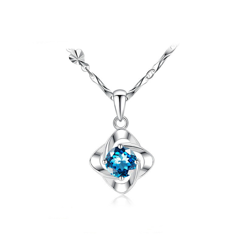 Jewelry Sterling Silver Necklace Pendant Clavicle Chain Necklace Female Four Leaf Clover Pendant