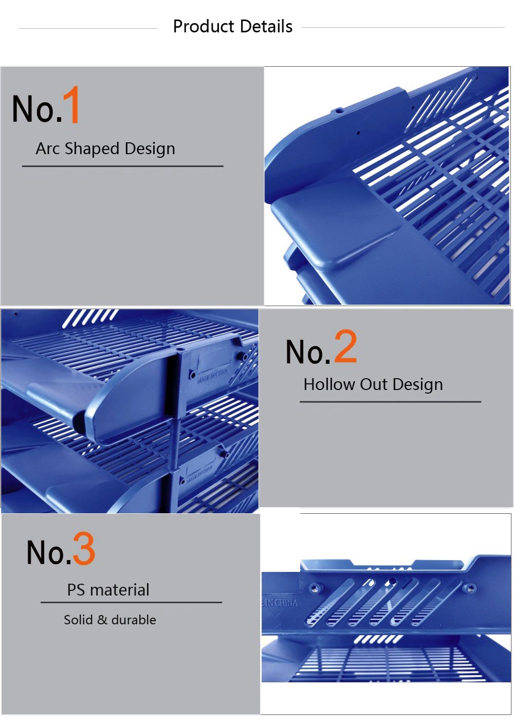 Office Tray -Plastic 2 tier blue