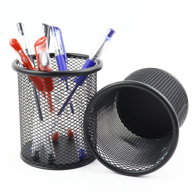 Black Round Metal Pen Stand