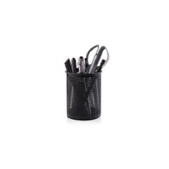 Black Round Metal Pen Stand