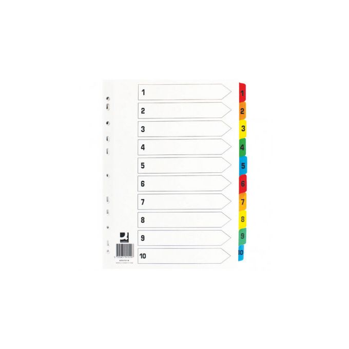 PVC 10 Colour Index File Divider A4