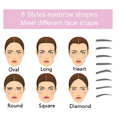 8PCS Eyebrow Shaper Makeup Template Eyebrow Grooming Shaping Stencil Kit DIY Eyebrow Template Reusable 8 in1 Eyebrow Shaping