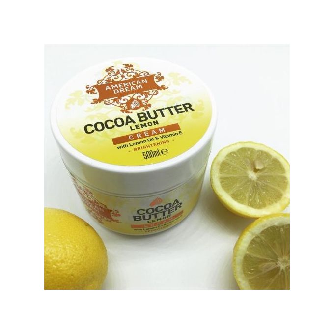 American Dream Cocoa Butter Lemon Brightening Cream with Lemon Oil &amp; Vitamin E 500ml