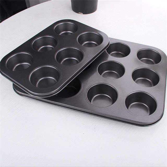 Quality Non~ stick Cupcake Baking Tins, Available in 2 Specifications 6 Holes and 12 holes
