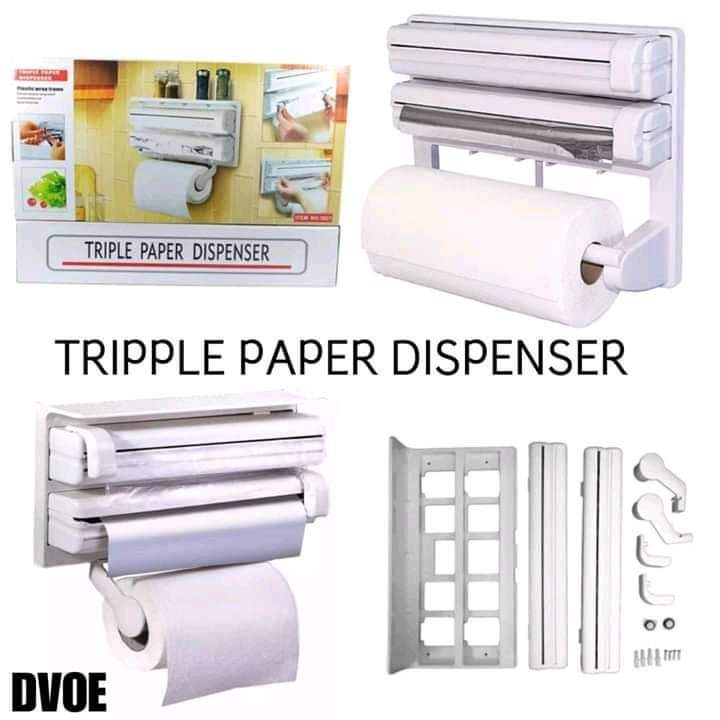 Tripple Paper Dispenser Now Available, 1. kitchen paper towel 2. Aluminum foil 3.Clear foil