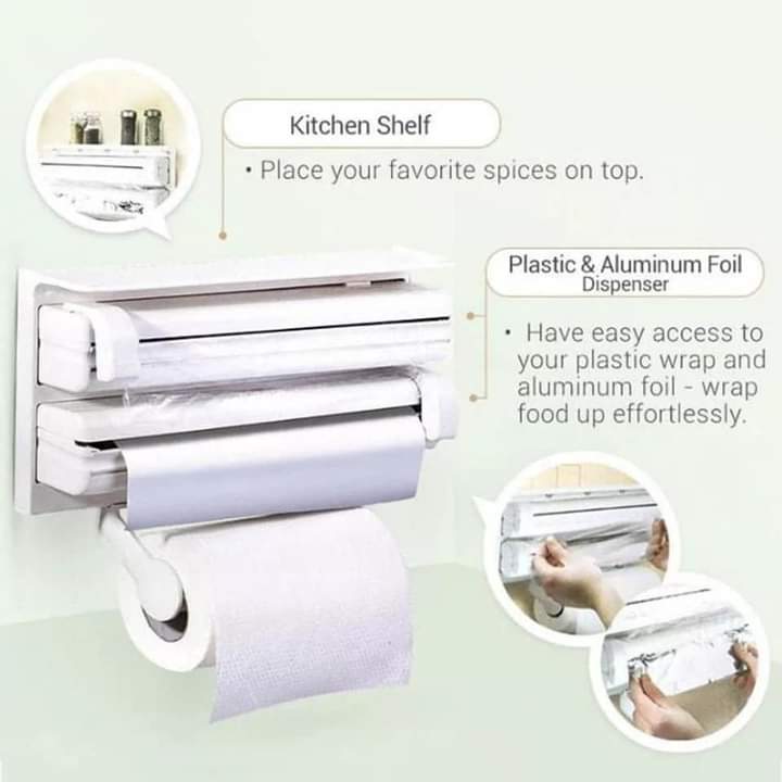 Tripple Paper Dispenser Now Available, 1. kitchen paper towel 2. Aluminum foil 3.Clear foil
