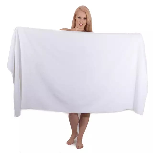 Cotton Large Size Pure White Pollo Towels Size 100cm*150 cm