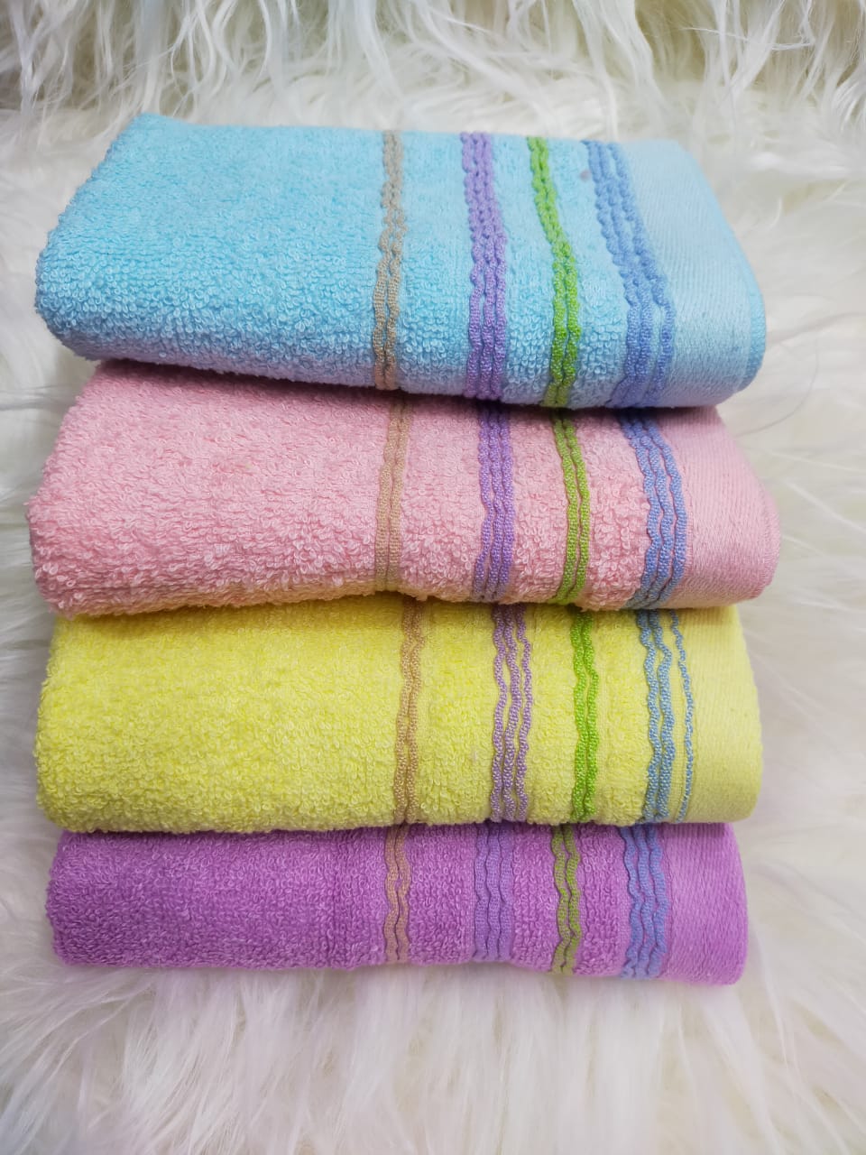 Coloured Hand/Kitchen Towels In Set Of 6pcs