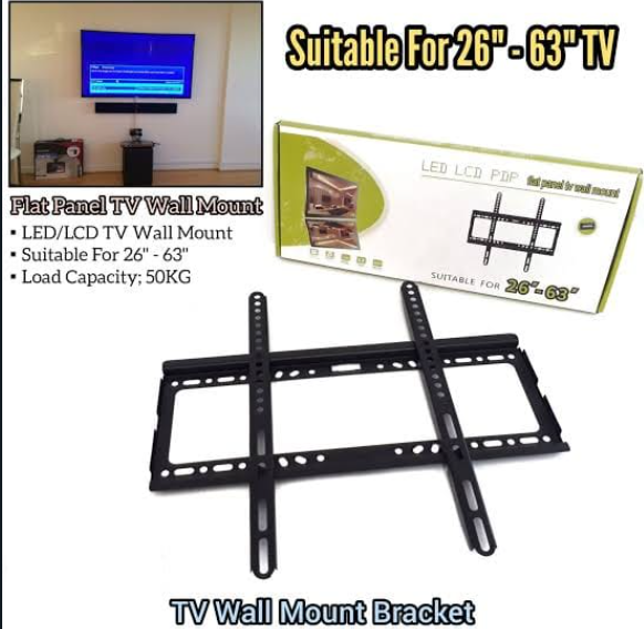 TV Wall Bracket 14"-42" TV Flat Panel Wall TV Mount Black TV Stands, Mounts & Storage