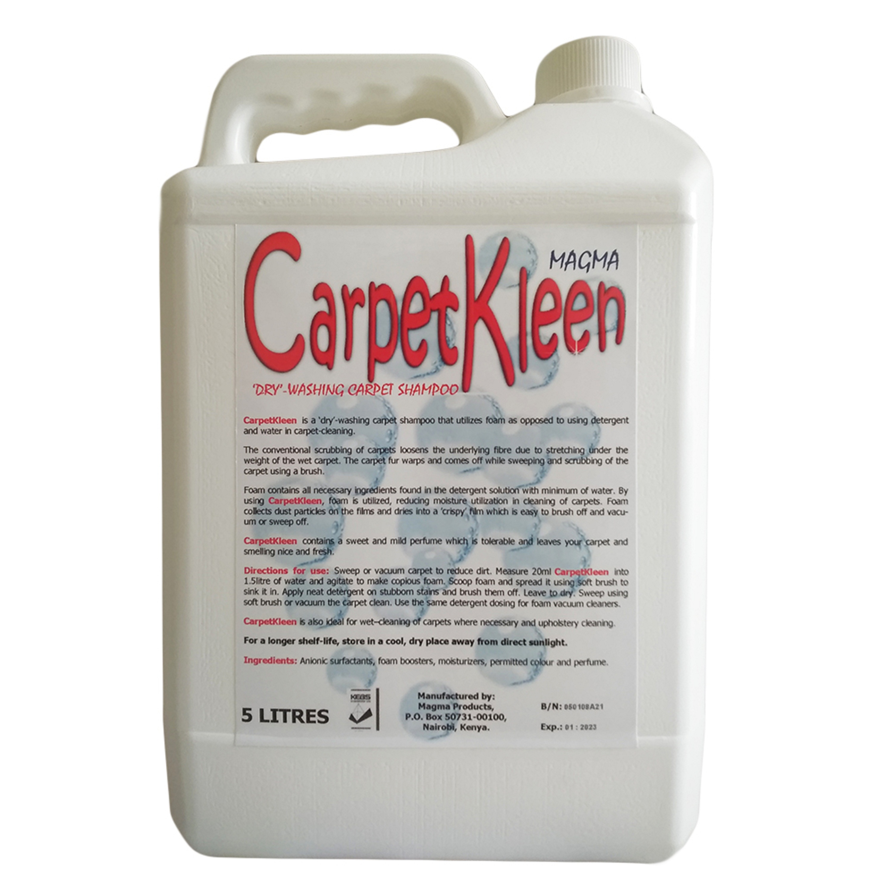 CarpetKleen-Carpet And Upholstery Shampoo-5 litres