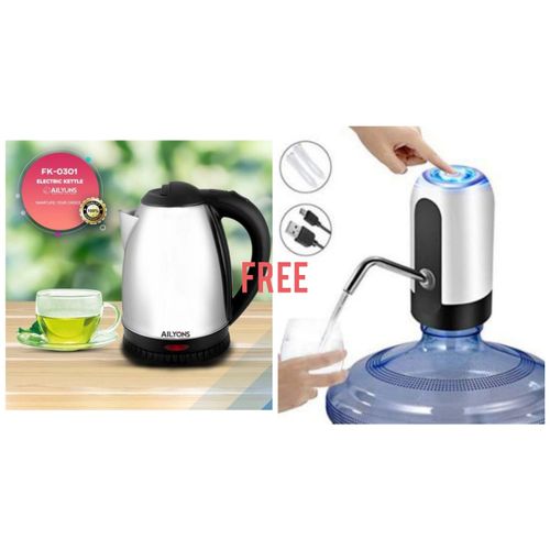 AILYONS Stainless Steel Cordless Kettle+free Electric Water Pump