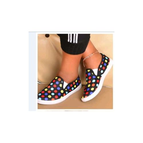 Fashion Dotted Rubber Shoes-Black Dotted
