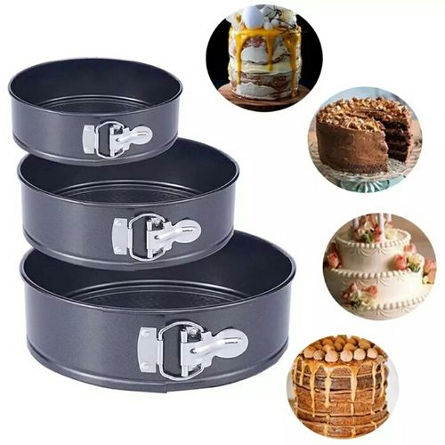 kitchen 3 Pcs Non-stick Round Cake Mould Springform Tins