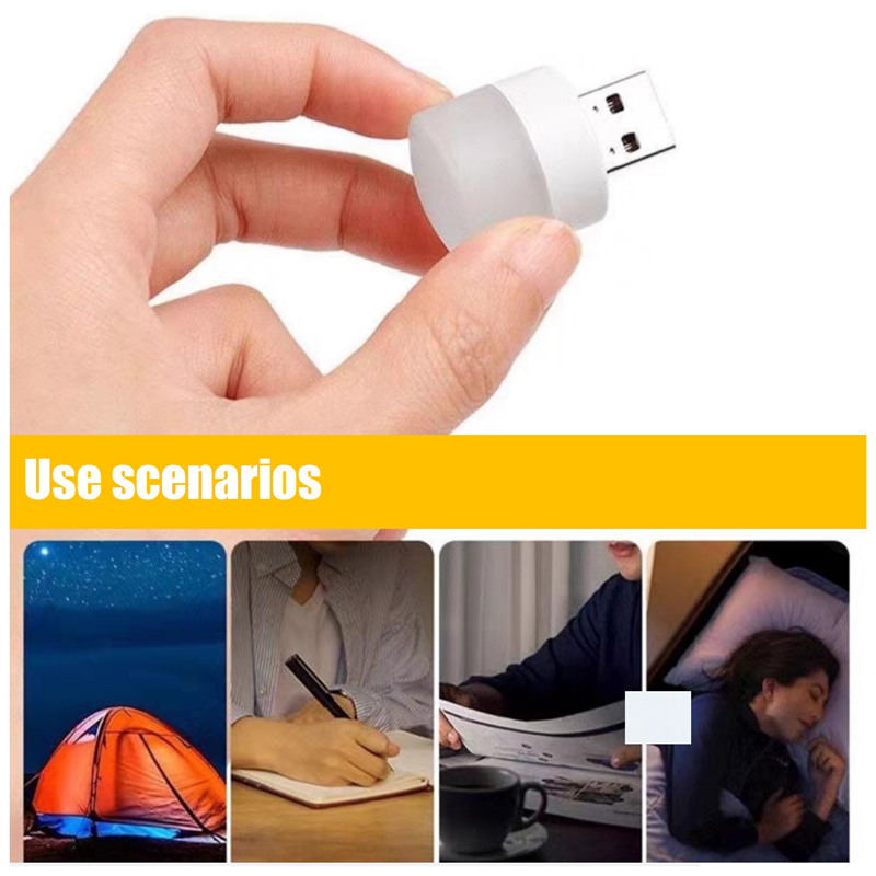 USB small light bulb, bedroom sleep lamp, LED energy-saving lamp, eye protection, home bedside lamp, white light, warm light, study lamp, power saving