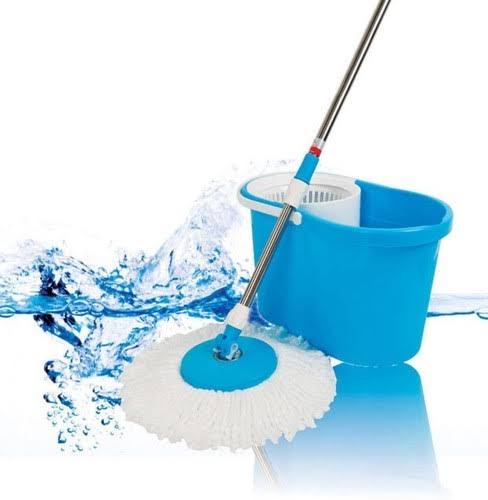 360 degree spin mop with two mop pads