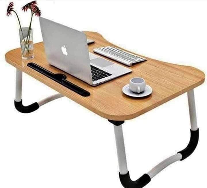 Multi-purpose foldable portable laptop desk with (cup slot+tablet slot)