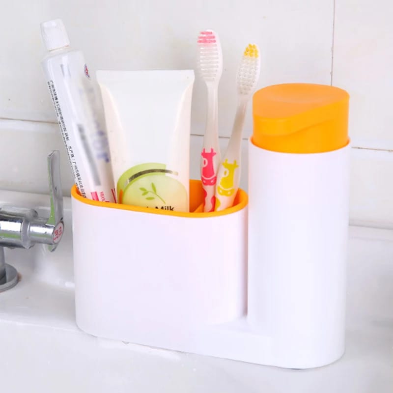 Classy heavy Plastic 3-in-1 Sink tidy With pump soap bottle For Kitchen &amp; Dining room