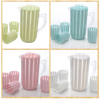 Heavy Acrylic Water Set: 6 Cups + 1 Water Jug