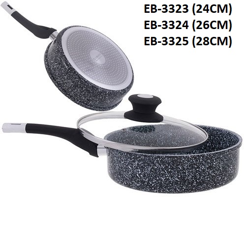 EDENBERG DEEP FRY PAN WITH GLASS LID AVAILABLE