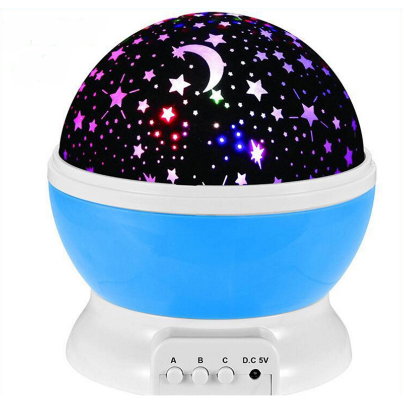Lamp Rotary Flashing Starry Star Moon Sky Star Projector Kids Baby Romantic LED Table Lamp