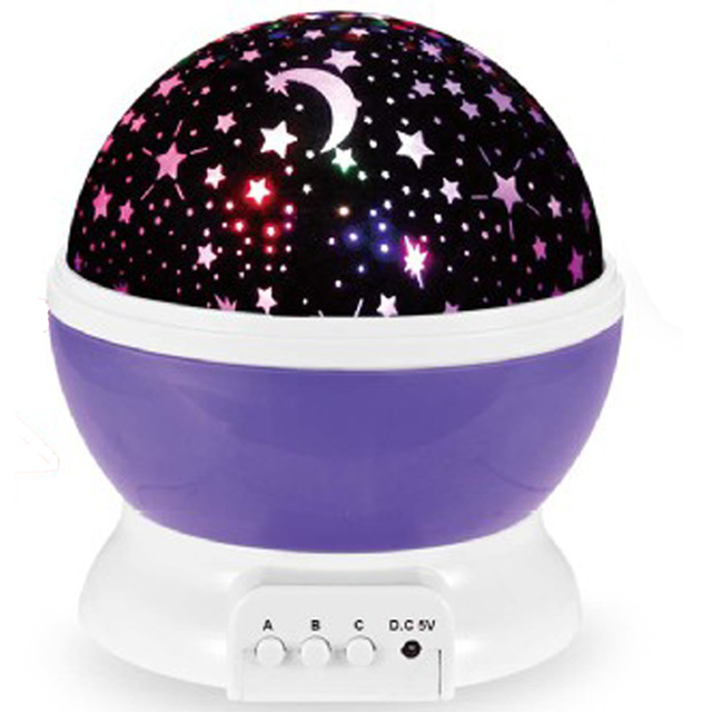 Lamp Rotary Flashing Starry Star Moon Sky Star Projector Kids Baby Romantic LED Table Lamp