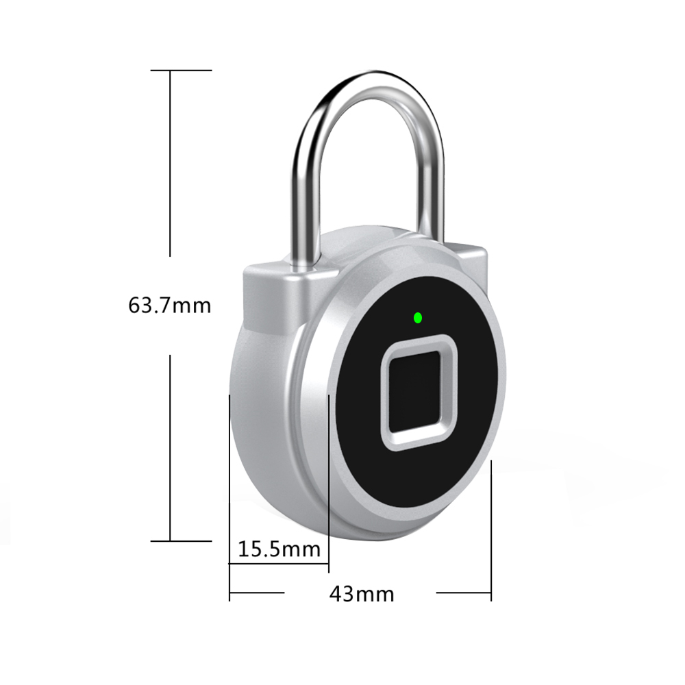 Fingerprint Padlock Smart Lock Anti-theft Security Lock Door Gym Locker Luggage Backpack Drawer