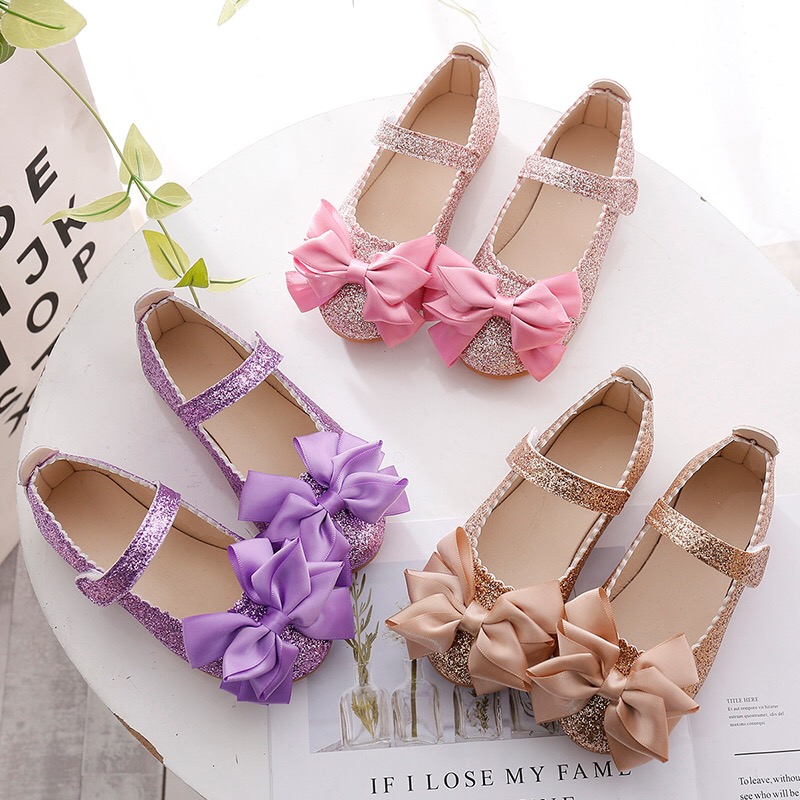 Fashion Children glittering kids shoes girls sneakers shoes bow Princess dancing Shoes dress shoes