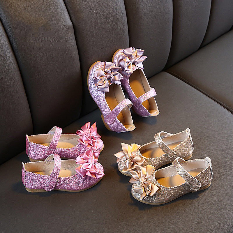 Fashion Children glittering kids shoes girls sneakers shoes bow Princess dancing Shoes dress shoes