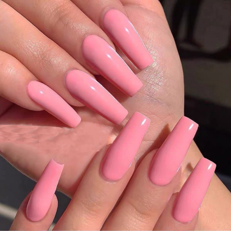 Long Ballet Rose Red Fake Nails Wearing Nail Stickers Finished Nail Stickers 24 Pieces of Nail Stick