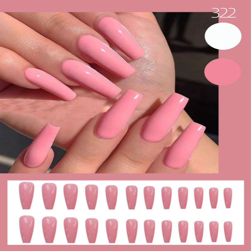 Long Ballet Rose Red Fake Nails Wearing Nail Stickers Finished Nail Stickers 24 Pieces of Nail Stick view 2