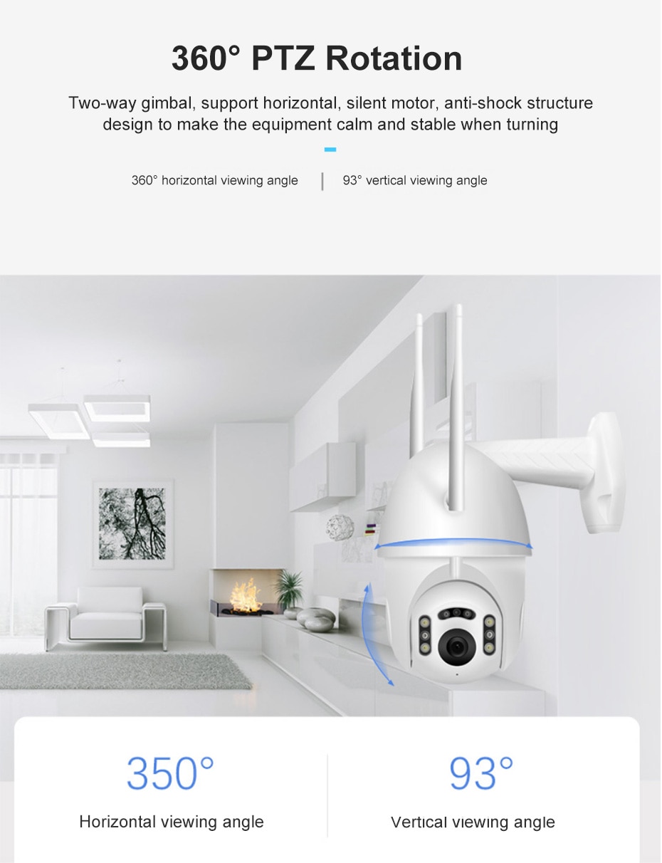 Original Xiaovv V380 PRO IP Camera 1080P FHD Outdoor WiFi Dome Waterproof  Security Surveillance Wir